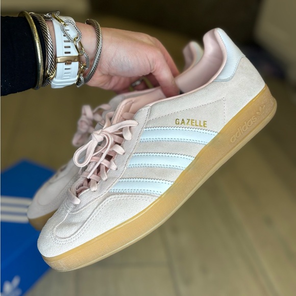 Adidas Original Gazelle Indoor- sandy pink/white/gum 9.5 new without tags. - Picture 5 of 6